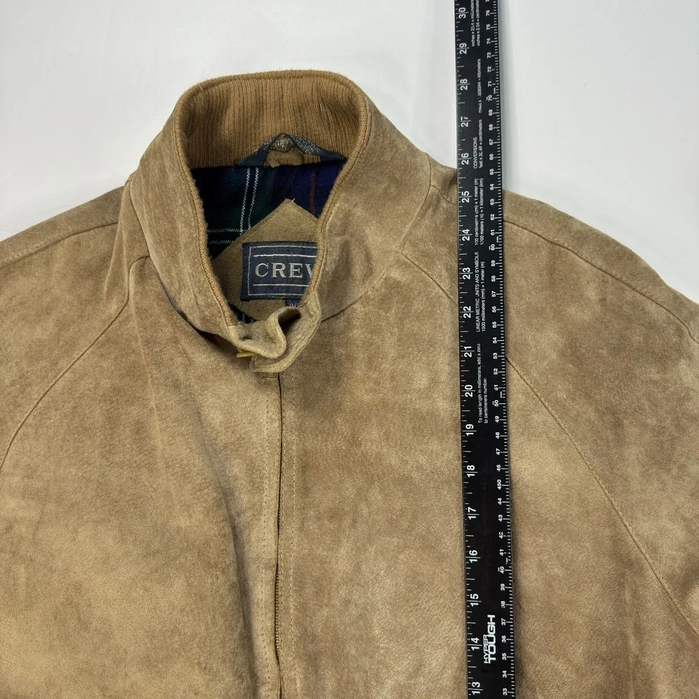 Vintage Crew Suede Leather Jacket‎ Mens Size L (40) Bi-Swing Harrington Tan